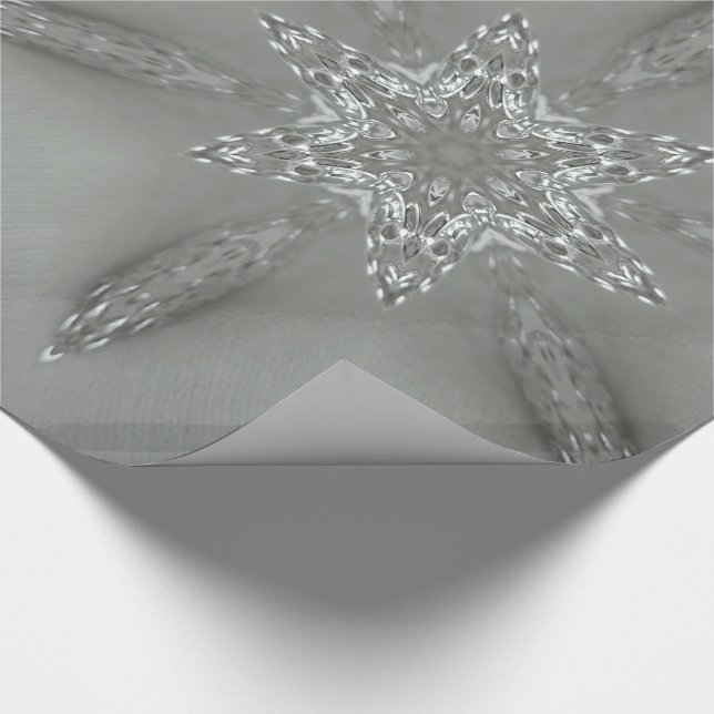 Papier Cadeau Étoile kaléidoscopique décorative gris argent anti (Coin)