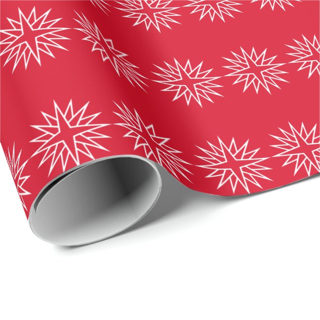 Papier Cadeau Étoile papier de l'enveloppement de Noël (Coin rond)