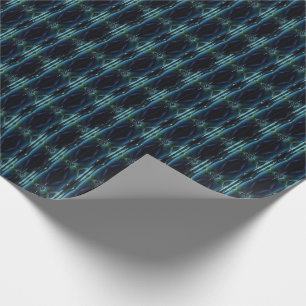 Papier Cadeau Etoiles arc-en-ciel bleu vert, Motif Artdeco