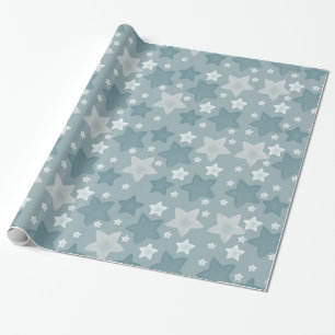 Papier Cadeau Etoiles d'aquarelle bleu