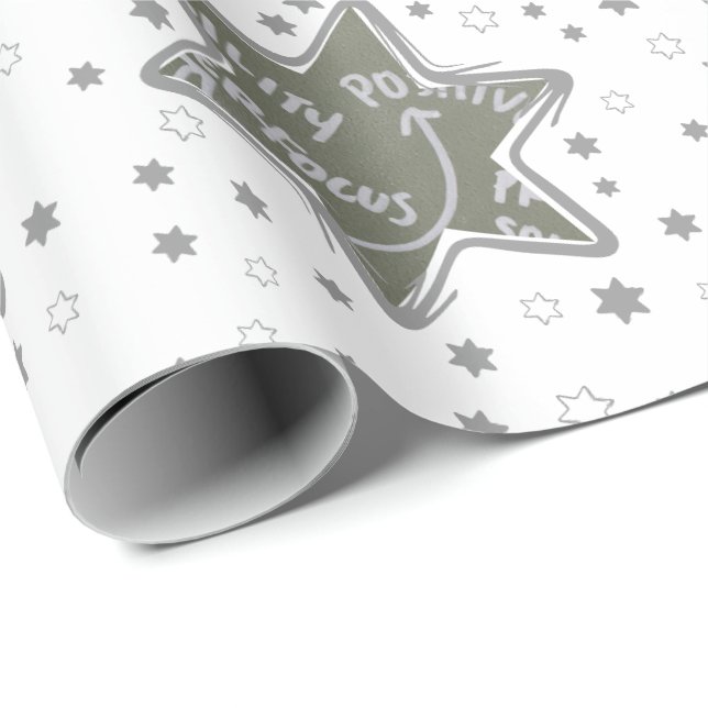 Papier Cadeau Étoiles de Noël à photo personnalisée de Coach de  (Coin rond)