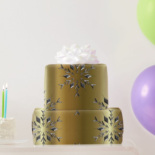 Papier Cadeau Étoiles de Noël en argent (Créateur téléchargé)