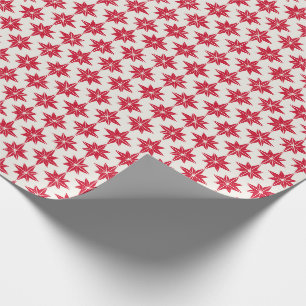 Papier Cadeau Étoiles de Noël rouges carrelées Noël moderne