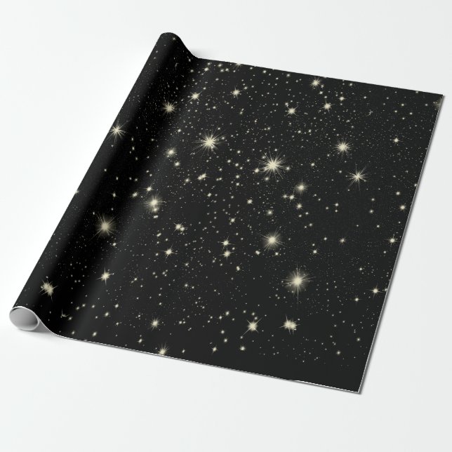 Papier Cadeau étoiles de nuit ciel étoilé ciel (Déroulé)