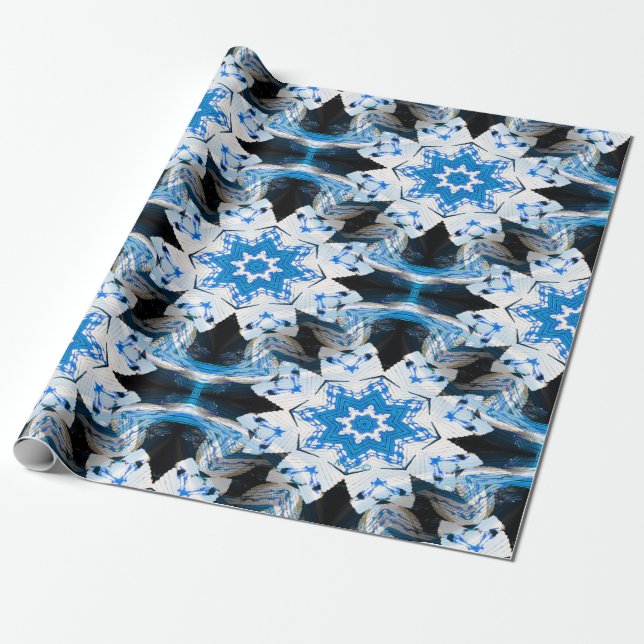 Papier Cadeau Étoiles d'hiver.... (Déroulé)