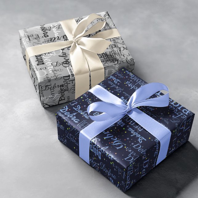 Papier Cadeau étoiles et noms . créez votre propre motif (Créateur téléchargé)