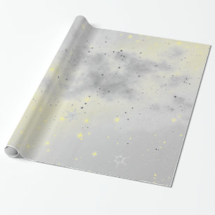 PAPIER CADEAU ÉTOILES ET NUAGES EN PAPIER
