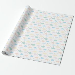 Papier Cadeau Étoiles et nuages Pastel
