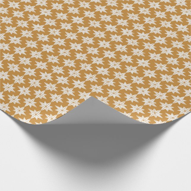 Papier Cadeau Etoiles géométriques jaunes dorés Mini guerre de N (Coin)