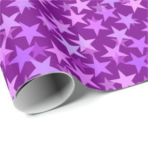 Papier Cadeau Étoiles géométriques modernes, Améthyste violet et
