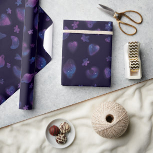 Papier Cadeau Étoiles, planètes et Coeurs