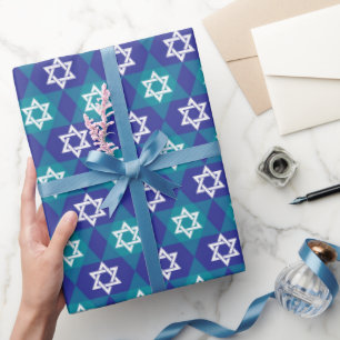 Papier Cadeau Étoiles Pour Hanukkah