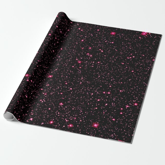 Papier Cadeau Étoiles Rose Chaud (Déroulé)
