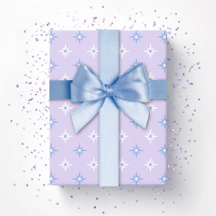 Papier Cadeau Étoiles scintillantes de couleur en bleu et violet