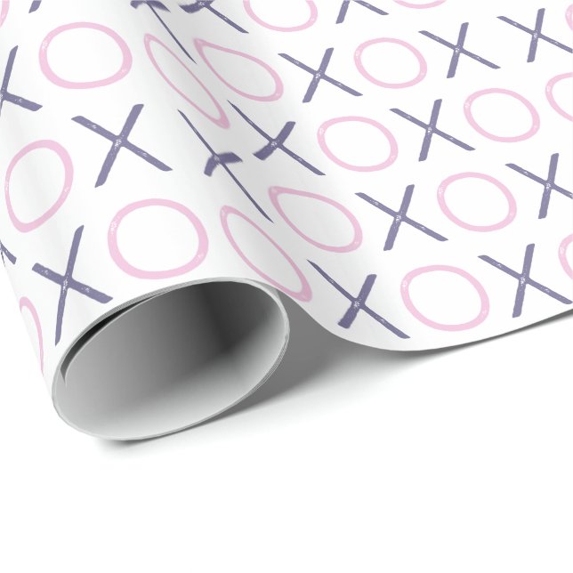 Papier Cadeau Étreintes de rose et de pourpre et papier (Coin rond)