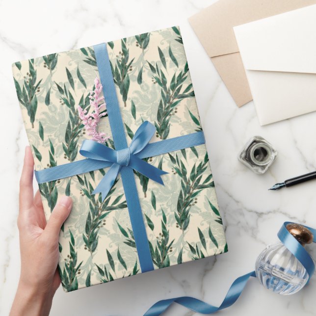 Papier Cadeau Eucalyptus carrelé élégant mariage (Cadeaux)