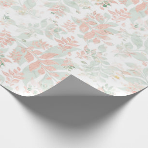 Papier Cadeau Eucalyptus Ferns Feuille Sage Russe Vert rose