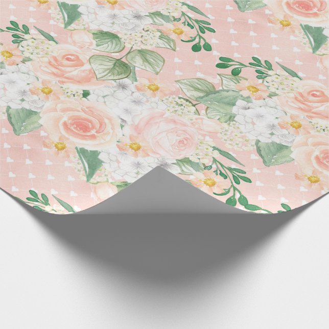 Papier Cadeau Eucalyptus Russe Floral Sage Vert rose (Coin)