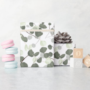 Papier Cadeau Eucalyptus Vert Feuilles Illustration Nature