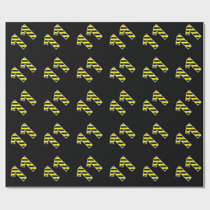 Papier Cadeau Événement audacieux, noir et jaune des rayures 11