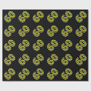 Papier Cadeau Événement audacieux, noir et jaune des rayures 60