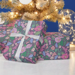 Papier Cadeau Éventails japonais du jardin printanier de la fête
