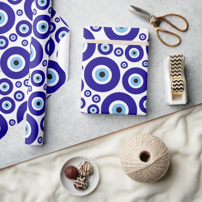 Papier Cadeau Evil Eye Pattern, Greek Eye, Turkish Eye, Nazar (Artisanat)