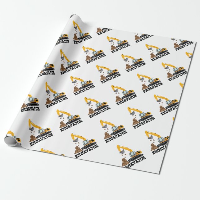 Papier Cadeau Excavatrice (Déroulé)