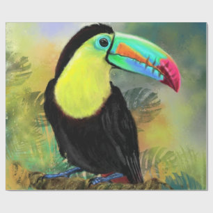 Papier Cadeau Exotique Tropical Toco Toucan Bird - Peinture Mign
