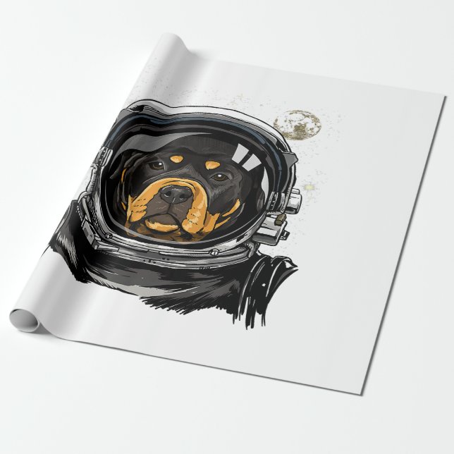 Papier Cadeau Exploration spatiale de l'astronaute de chien Rott (Déroulé)