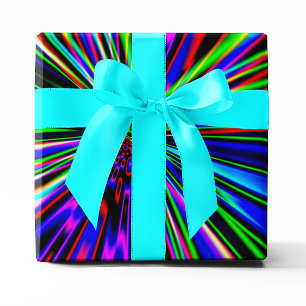 Papier Cadeau Explosion de néon Art fractal coloré