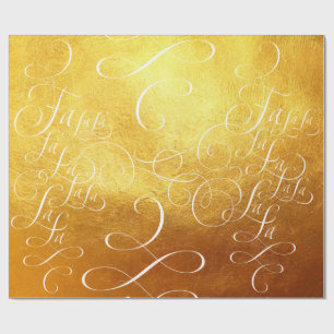 Papier Cadeau Fa la Deck the Halls - Christmas Gold Rich