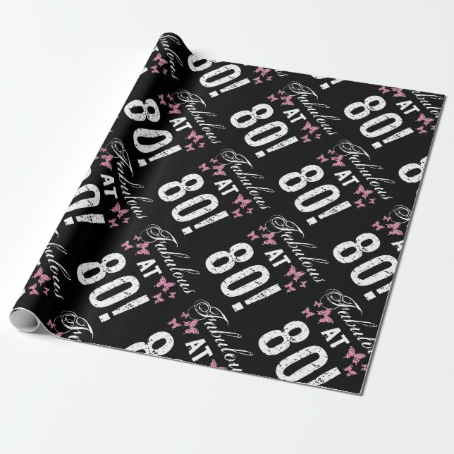 Papier Cadeau Fabuleux 80e anniversaire (Déroulé)