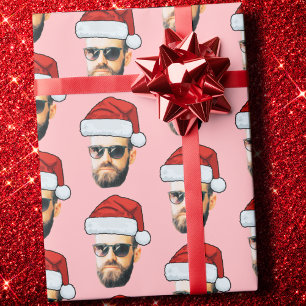 Papier Cadeau Face photo personnalisée Père Noël
