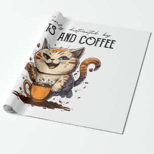 Papier Cadeau Facilement Distrait Par Les Chats Et Amoureux de l