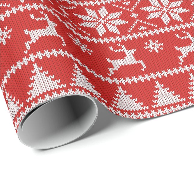 Papier Cadeau Fair Isle Christmas (Coin rond)