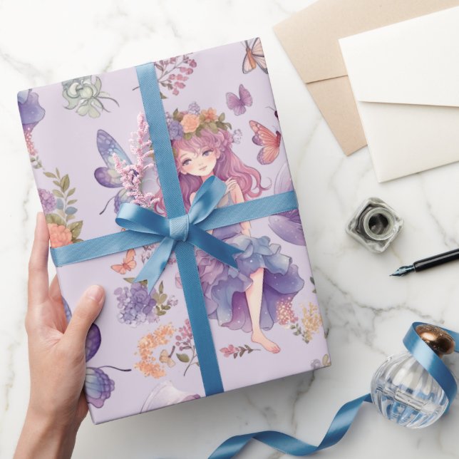 Papier Cadeau Fairy First Enchanted Woodland 1er Anniversaire (Cadeaux)