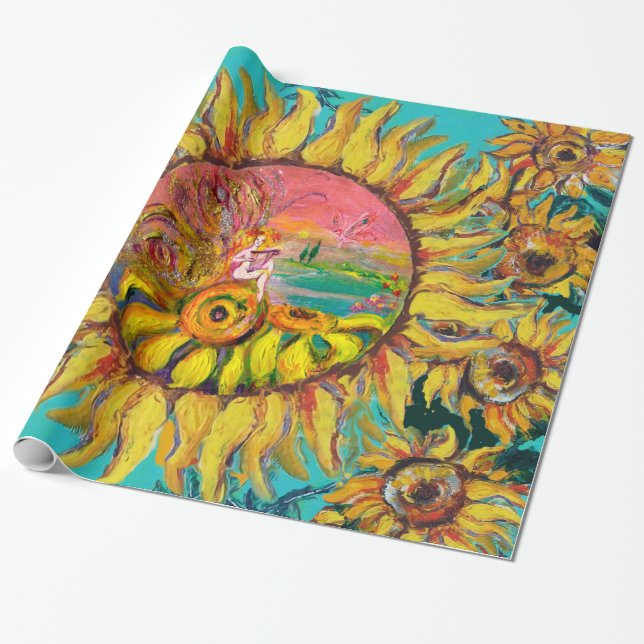 Papier Cadeau FAIRY OF SUNFLOWERS JOUER LYRA Imaginaire Floral (Déroulé)