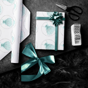 Papier Cadeau Fairy Wing Mint Gown Luxe Pearl Green Aqua Sheen