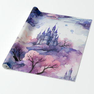 Papier Cadeau Fairytale in Fairyland Dark Blue violet et rose