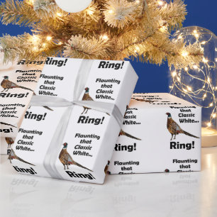 Papier Cadeau Faisan à collier exhibant son anniversaire avec un