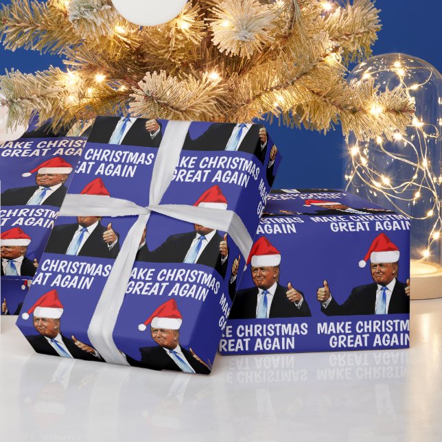 PAPIER CADEAU FAITES DE NOËL DE GRANDS NOËL TRUMP (Vacances)