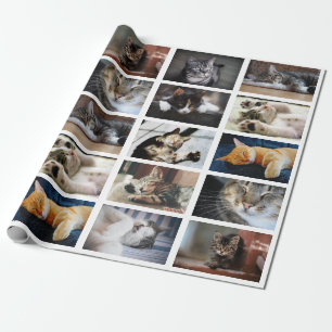Papier Cadeau Faites votre propre collection de 10 photos en bla