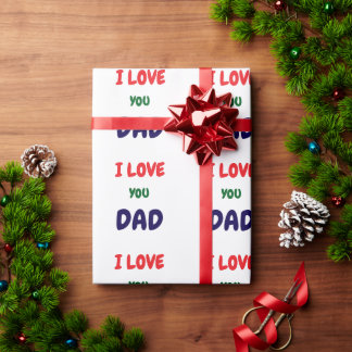 Papier Cadeau Faites votre propre Je t'aime papa personnalisé