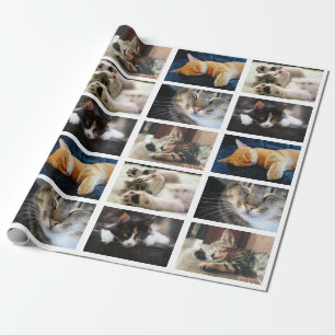 Papier Cadeau Faites votre propre photo-collage en blanc