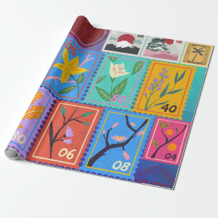 Papier Cadeau Fake Masterpiece Collection de timbres aléatoires