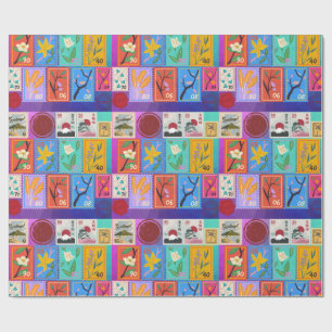 Papier Cadeau Fake Masterpiece Collection de timbres aléatoires