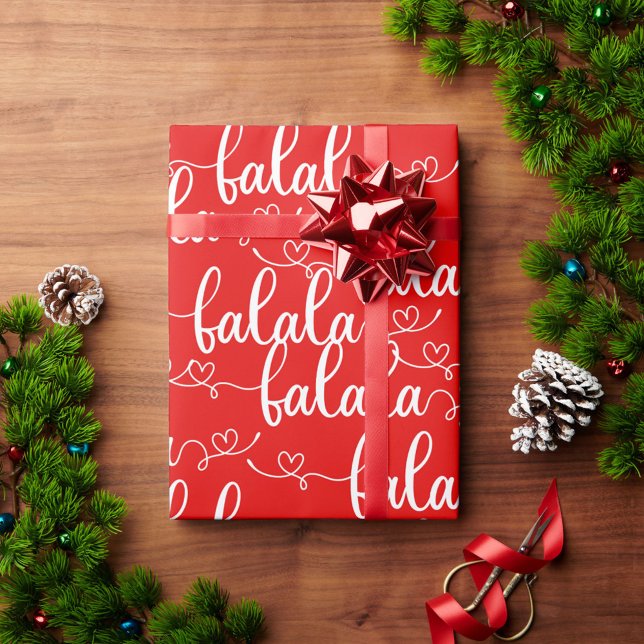 Papier Cadeau Falala Citation de Noël Typographie Script fantais (Créateur téléchargé)