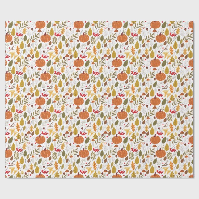 Papier Cadeau Fall Pumpkin Pattern (Plat)