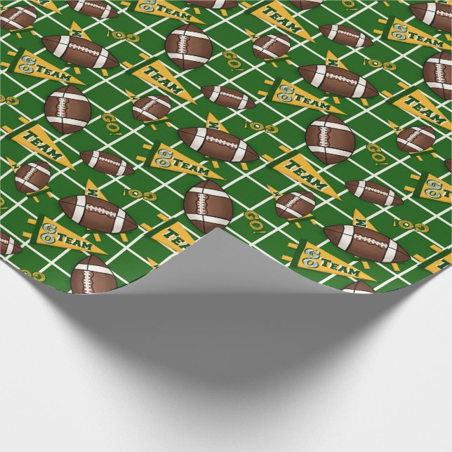 Papier Cadeau Fan de football / Pennsylvanie verte et or (Coin)